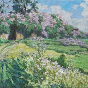Jian Xuanyi Paysage du printemps en Dordogne 100x50 Huile sur toile