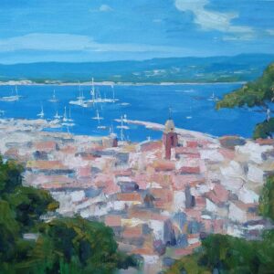 Jian Xuanyi paysage de Saint Tropez 80x60 Huile sue toile
